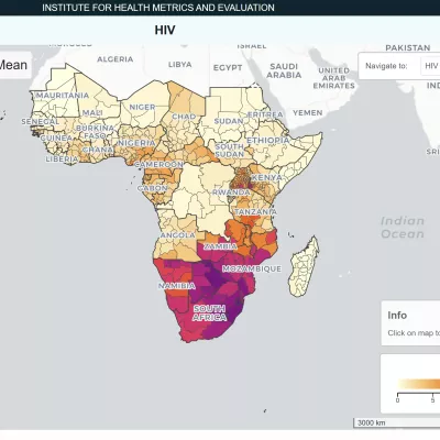 map of Africa showing prevalence of HIV per country