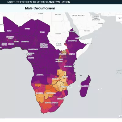 map of Africa showing prevalence of circumcised men in 2017
